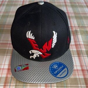 Eastern Washington Top of the World Black & Gray Snapback Eagle Design Unisex